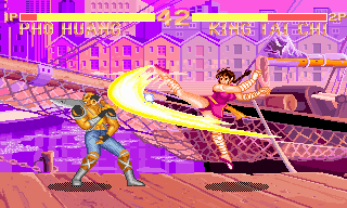 Super Fighter (DOS) screenshot: Pho Huang's "Turning Leg Slash"