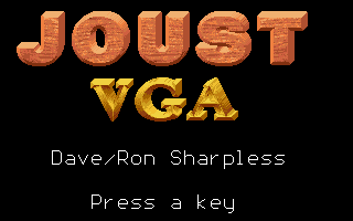 Joust VGA (DOS) screenshot: Title screen