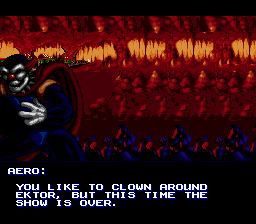 Aero the Acro-Bat 2 (Genesis) screenshot: Dramatic conversation