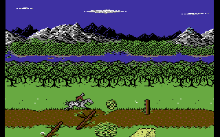 Hillsfar (Commodore 64) screenshot: Riding towards Hillsfar.