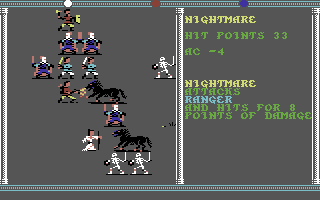 Death Knights of Krynn (Commodore 64) screenshot: Battling the undead