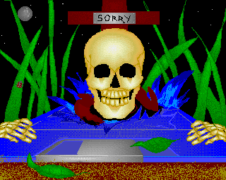 Franko: The Crazy Revenge (Amiga) screenshot: Failed copy protection