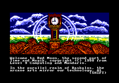 Time and Magik: The Trilogy (Amstrad CPC) screenshot: I selected Red Moon