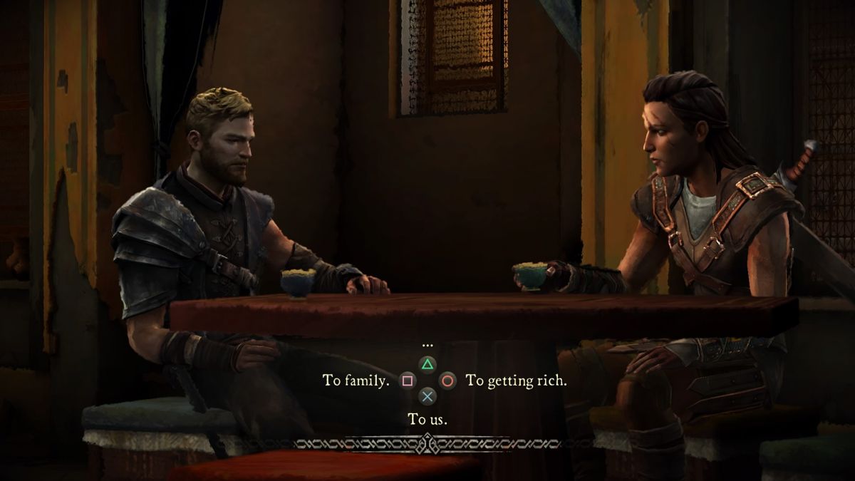 Game of Thrones: Episode Two of Six - The Lost Lords (PlayStation 4) screenshot: A small toast
