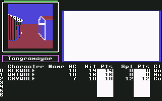 The Bard's Tale II: The Destiny Knight (Commodore 64) screenshot: Out in the open