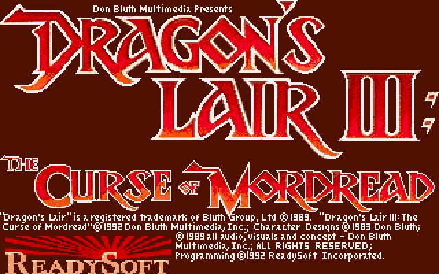 Dragon's Lair III: The Curse of Mordread (DOS) screenshot: Title screen (VGA)