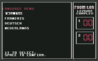 Room Ten (Commodore 64) screenshot: Select language