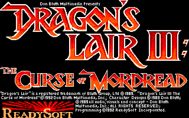 Dragon's Lair III: The Curse of Mordread (DOS) screenshot: Title screen (EGA)