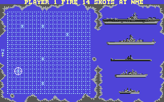 Battleship (Commodore 64) screenshot: Where do you want to nuke?