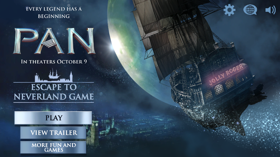 Pan: Escape to Neverland (Browser) screenshot: Main menu