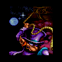 Flynn's Adventures (ExEn) screenshot: Interlevel to level 9, climb to the ship (ExEn version)
