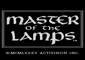 Master of the Lamps (Atari 8-bit) screenshot: Title screen