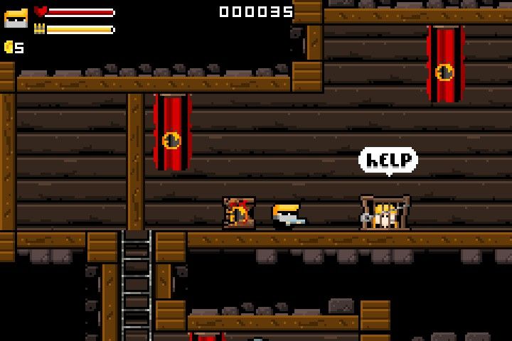 Gunslugs II (Windows) screenshot: Rescue captive commandos inside the forts to play as them instead.