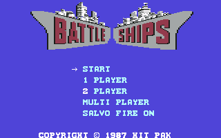 Battleship (Commodore 64) screenshot: Options