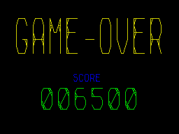 3D Combat Zone (ZX Spectrum) screenshot: Game Over