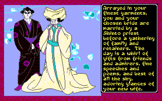 Sword of the Samurai (DOS) screenshot: Your wedding