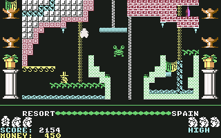 Auf Wiedersehen Monty (Commodore 64) screenshot: Exits in all directions