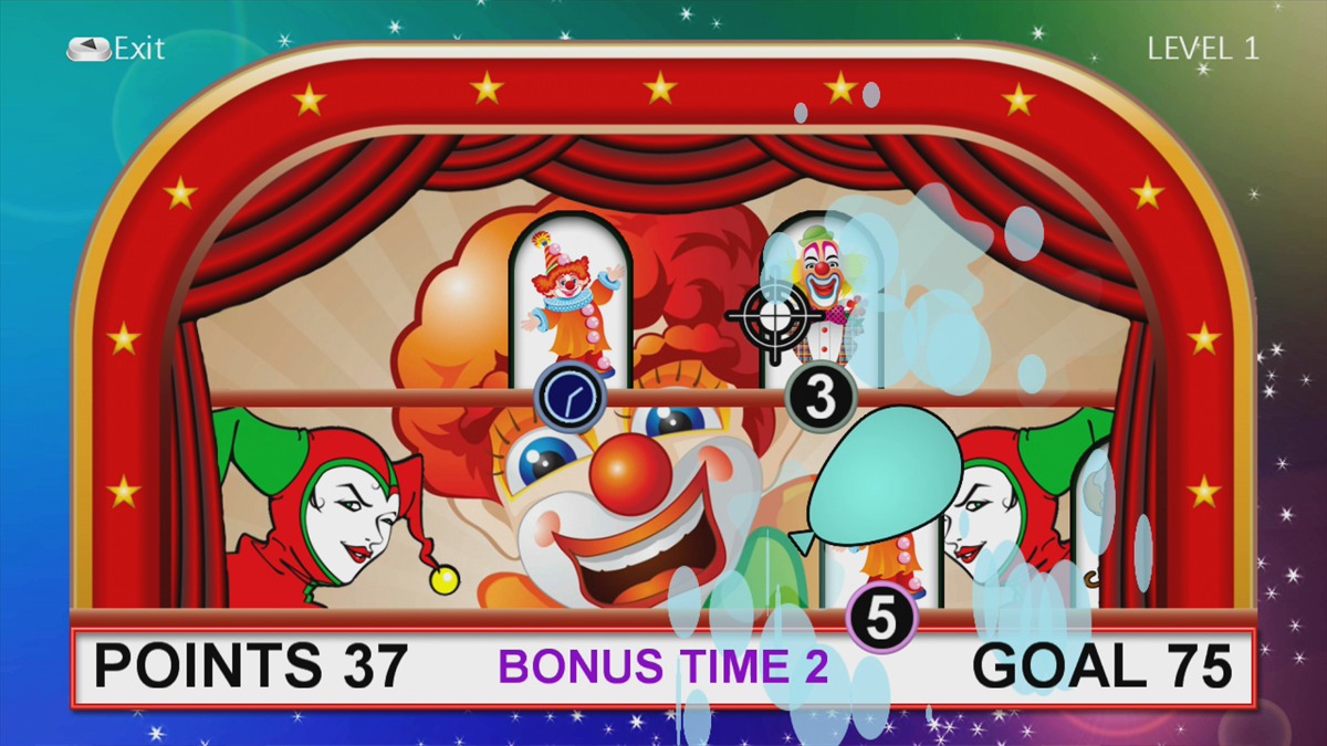 Wacky Water Fun (Xbox 360) screenshot: We hit the special card which briefly stops time (Trial version)