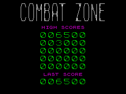 3D Combat Zone (ZX Spectrum) screenshot: Hall of fame