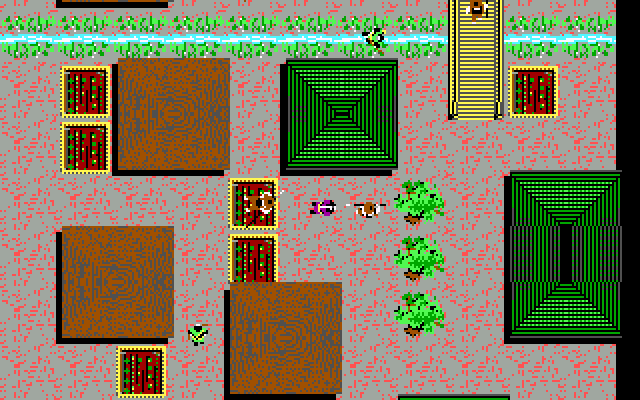 Sword of the Samurai (DOS) screenshot: Melee in a village