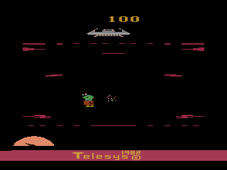 Cosmic Creeps (Atari 2600) screenshot: I shot a Space Creep.