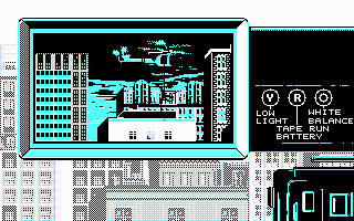 Hostage: Rescue Mission (DOS) screenshot: More men arrive by helicopter (CGA).