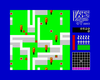 Android Two (ZX Spectrum) screenshot: Transportation of Android 2 to the last scenario: The flatlands.