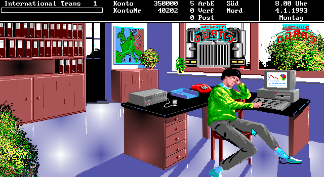 On the Road (DOS) screenshot: The Office.