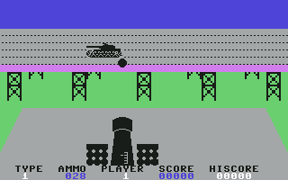 3D Tanx (Commodore 64) screenshot: Fired a cannonball at one