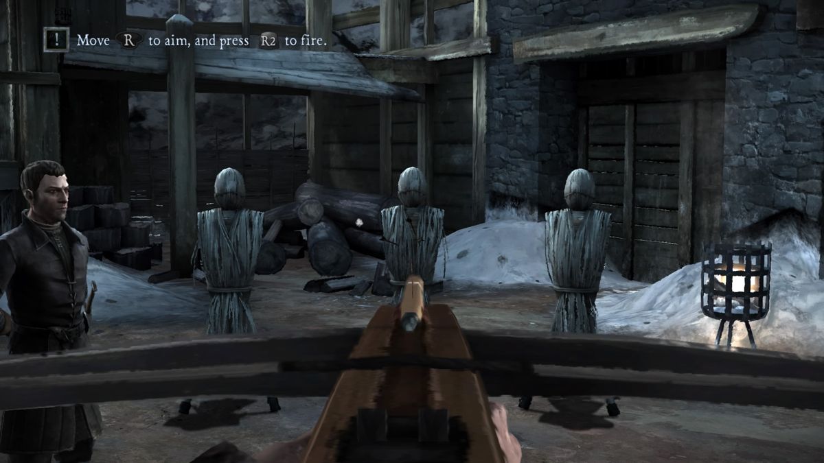 Game of Thrones: Episode Two of Six - The Lost Lords (PlayStation 4) screenshot: Crossbow target practice