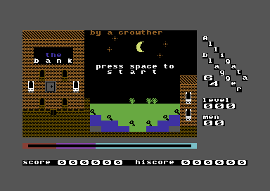 Blagger (Commodore 64) screenshot: Title