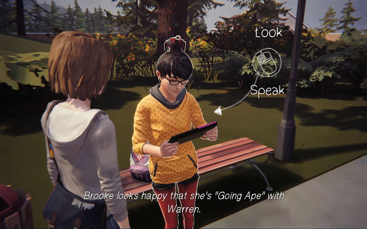 Life Is Strange: Season Pass - Episodes 2-5 (Windows) screenshot: <i>Episode 4</i>: Brooke really wants to rub it in she is going out with Warren.