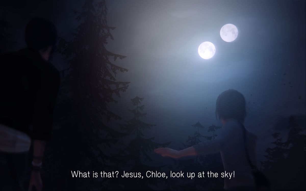 Life Is Strange: Season Pass - Episodes 2-5 (Windows) screenshot: <i>Episode 4</i>: the phenomenon for this episode: two moons