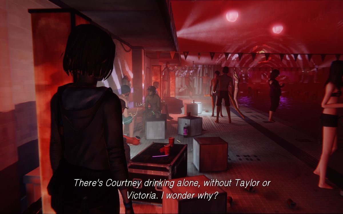 Life Is Strange: Season Pass - Episodes 2-5 (Windows) screenshot: <i>Episode 4</i>: Max arrives at the party of the Vortex Club.