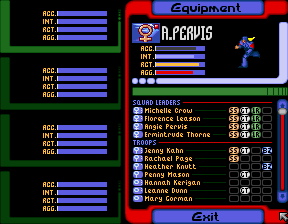 Gender Wars (DOS) screenshot: Female Species - Creating a new squad