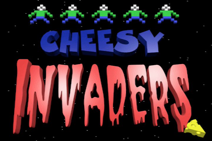 Cheesy Invaders (DOS) screenshot: Title screen