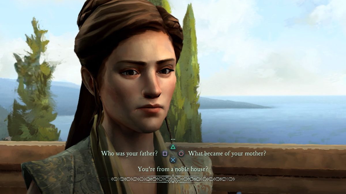Game of Thrones: Episode Two of Six - The Lost Lords (PlayStation 4) screenshot: Sera Flowers is sharing her secret with Mira
