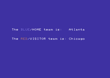 ABC Monday Night Football (Commodore 64) screenshot: Atlanta vs. Chicago