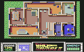 Back to the Future Part II (Commodore 64) screenshot: Jennifer makes her way out of the house