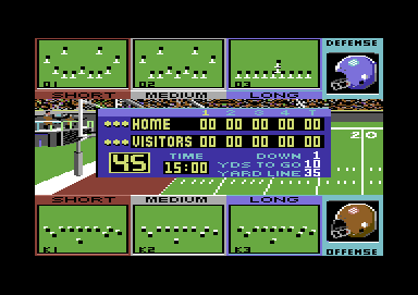 ABC Monday Night Football (Commodore 64) screenshot: The scoreboard