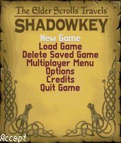 The Elder Scrolls Travels: Shadowkey (N-Gage) screenshot: Main menu