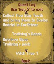 The Elder Scrolls Travels: Shadowkey (N-Gage) screenshot: Quest log