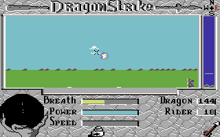 DragonStrike (Commodore 64) screenshot: The attack missed