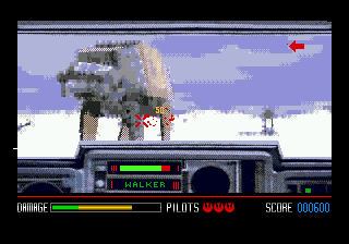 Star Wars: Rebel Assault (SEGA CD) screenshot: The patterned areas represent armour to shoot off.