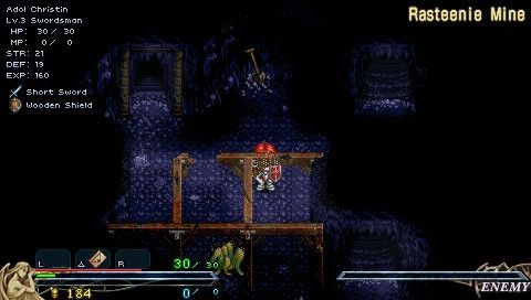 Ys I & II Chronicles (PSP) screenshot: Ys II: In the mines