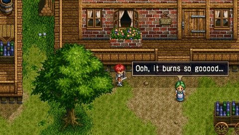 Ys I & II Chronicles (PSP) screenshot: Ys II: Characters will react in different ways if you use fire magic on them