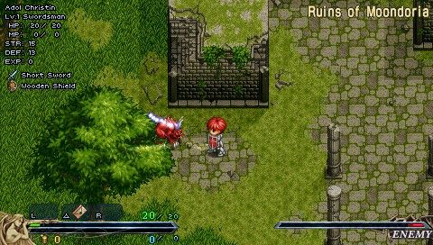 Ys I & II Chronicles (PSP) screenshot: Ys II: Killing some first monsters