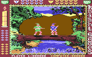 Knight Games (Commodore 64) screenshot: Quarterstaff