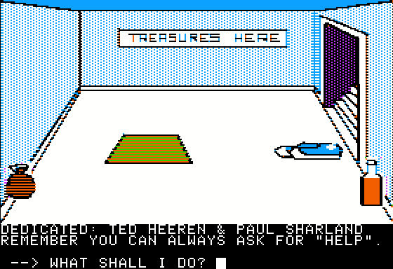 Scott Adams' Graphic Adventure #2: Pirate Adventure (Apple II) screenshot: Starting location