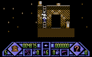 Dalek Attack (Commodore 64) screenshot: On the rooftops